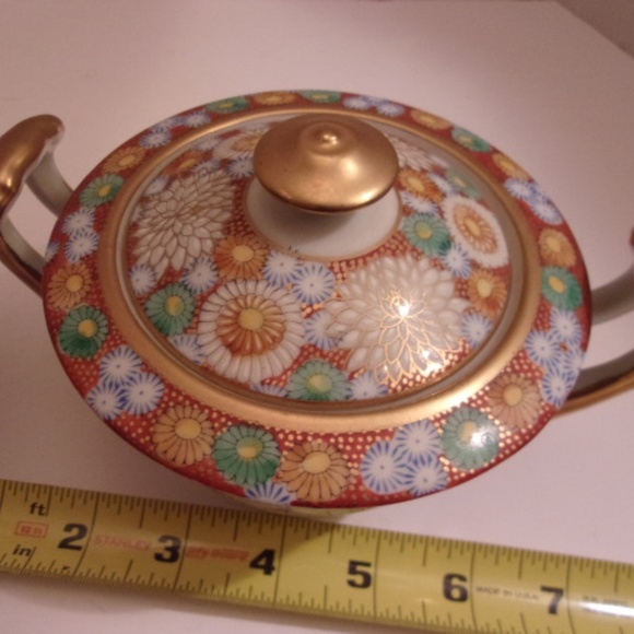 RARE WWII SHOZAN KUTANI HAND PAINTED SUGAR/CREAMER - Picture 3 of 8